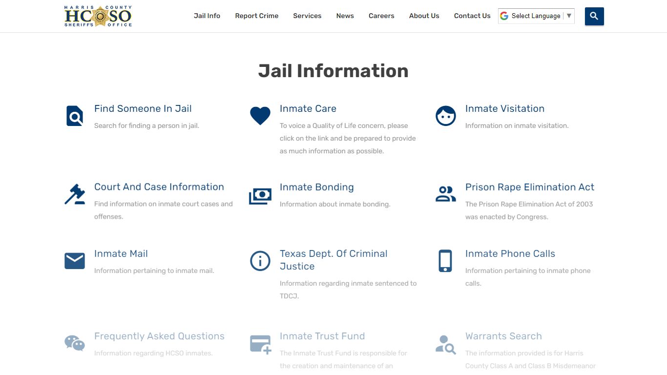 Jail Information—Harris County Texas Sheriff's Office
